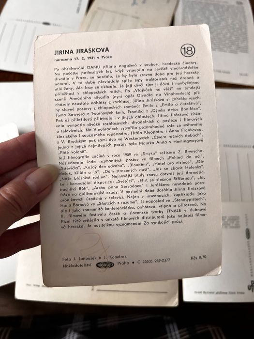 Ретро листівки з зарубіжними акторами. Чехословачинна, 60-ті рр