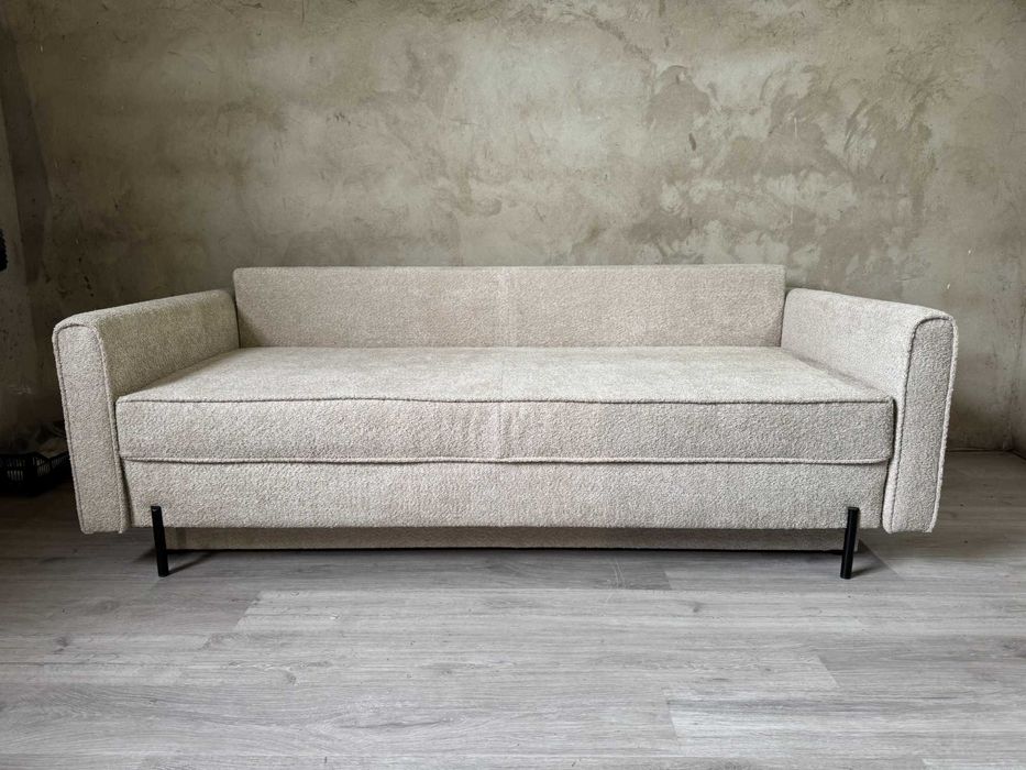 Skandynawska kanapa z funkcją spania Kopenhaga tkanina boucle baranek