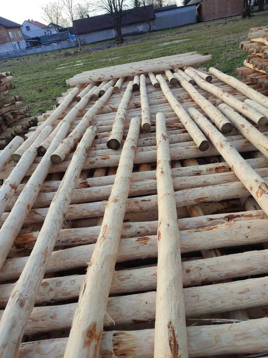 Kołki ogrodzeniowe drewniane, stemple budowlane 2,5m, słupki ogrodzeni