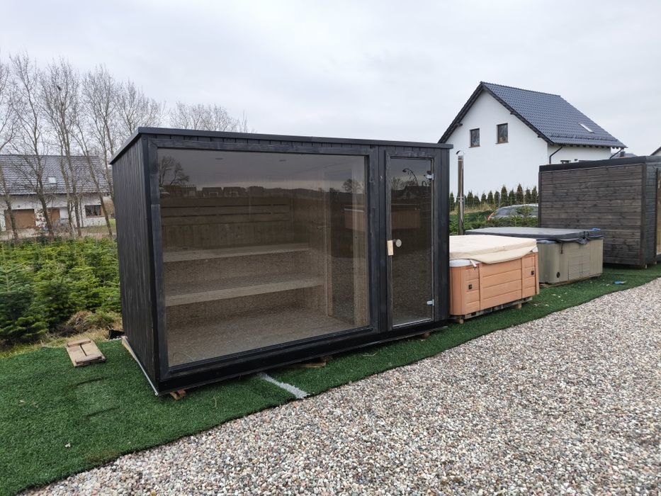 Sauna z przedsionkiem i oanoramą