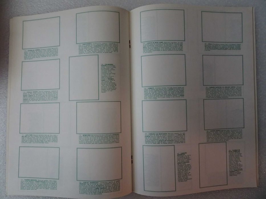 Caderneta de cromos vazia Fauna Vertebrados