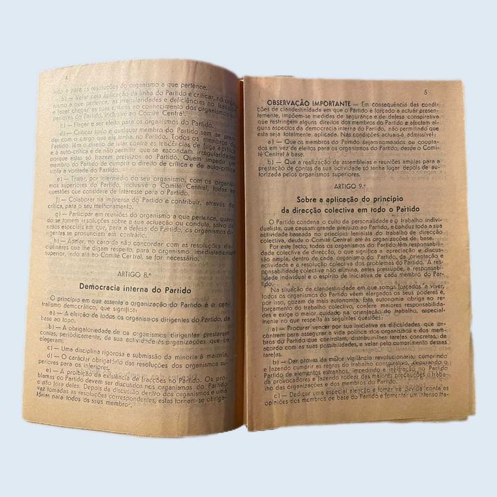 Projecto dos Estatutos do Partido Comunista Português - 1 de Maio1956