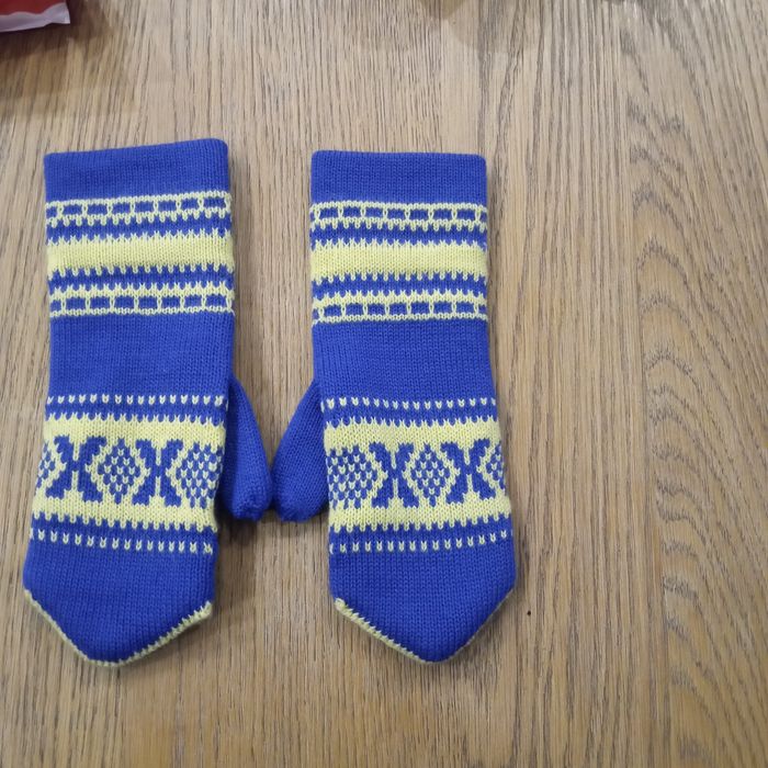 Rękawiczki zimowe, dziecięce, wełniane, PRL, vintage