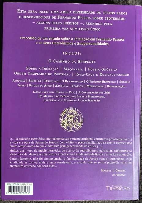 "Fernando Pessoa HERMETISMO e INICIAÇÃO" -> RARO