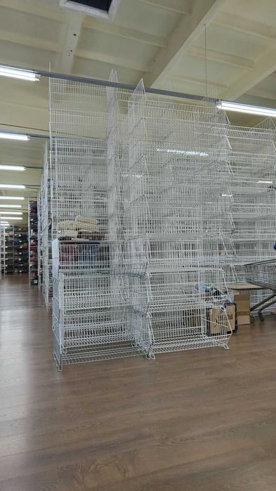 Kosz druciany nastawny 80cm Magazyn,sklepowy,handlowy,ekspozycja,biały