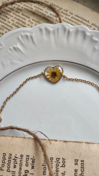 Bransoletka serduszko z sanwitalią