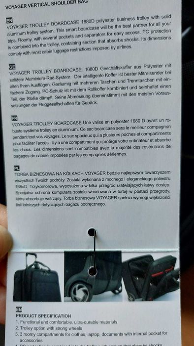 Torba walizka podróżna na kółkach pilotka LonGerre