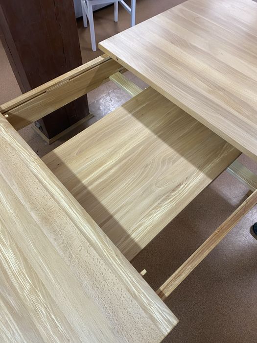 Stół lity buk 160/90 plus wkładka 45