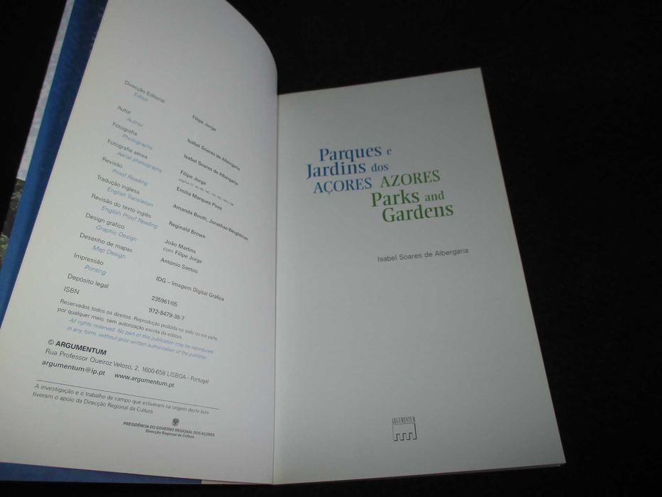 Livro Parques e Jardins dos Açores Azores Parks and Gardens
