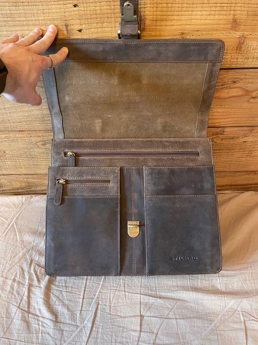 Nowa skórzana aktówka teczka Stilord uniseks