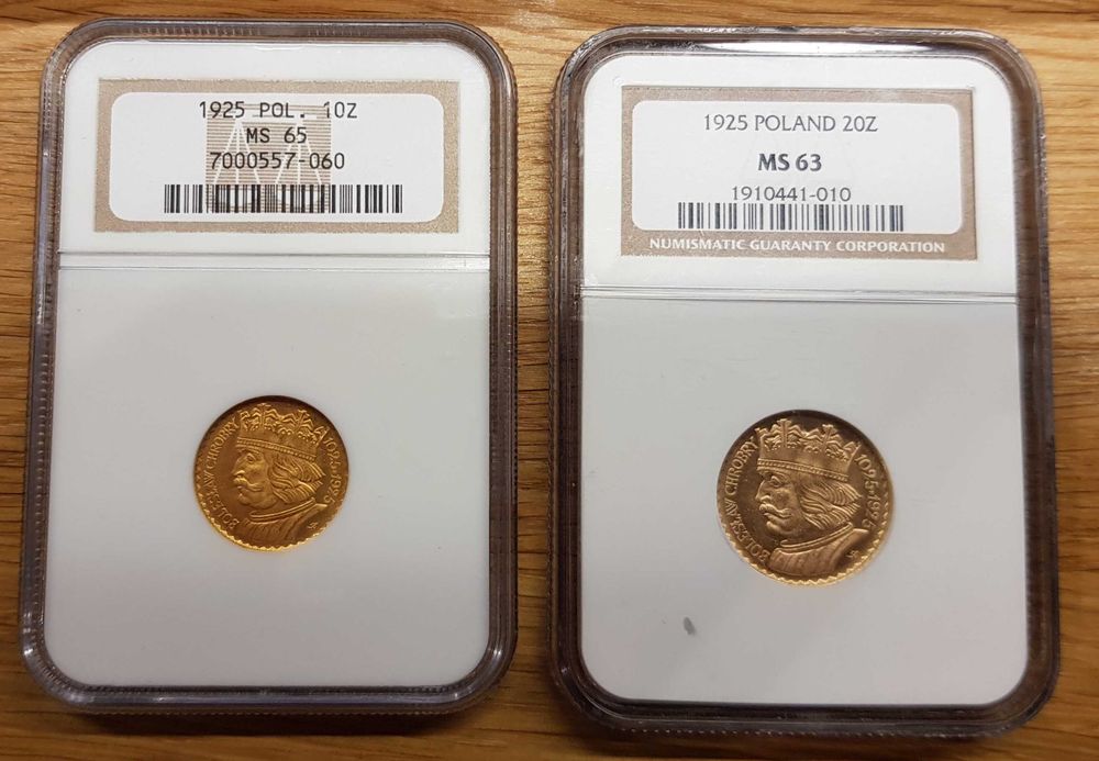 10zł Chrobry NGC MS65 i 20zł Chrobry NGC MS63 Kraków Prądnik Biały • OLX.pl