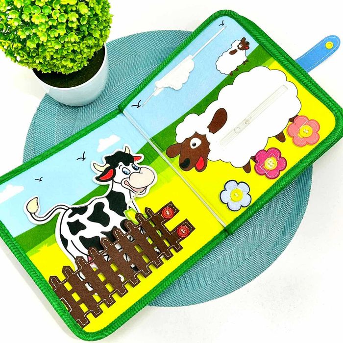 Бізіборд-книга бизиборд фетрова з активностями 21×6×22 см (C 71085)