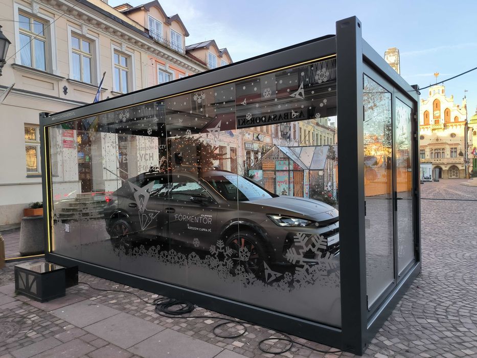 Kontener Pawilon ekspozycyjny, Handlowy, Biurowy, na samochód, targi