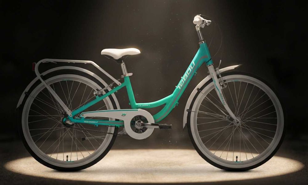 Rower miejski dla dziewczynki Tabou QUEEN 24 rama 13" turkus mięta