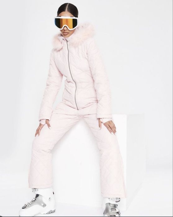 Лижний комбінезон , missguided Ski seam detail bodysuit in pink НОВИЙ