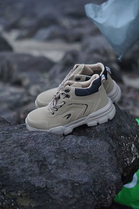 Захисне робоче взуття Лісмор 9k ботинки беж хакі койот метал носок