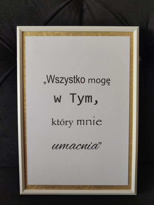 Ramka motywacyjna religijna Podziękowanie dla gości A4