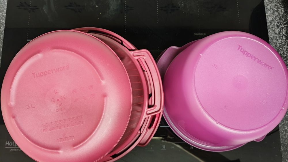 Panela de pressão e panela de arroz da tupperware usados uma vez