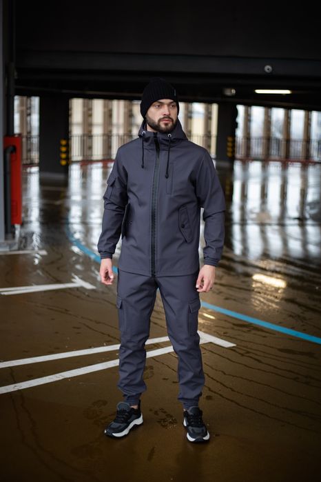 Міський сірий чоловічий костюм soft shell Intruder куртка та штани
