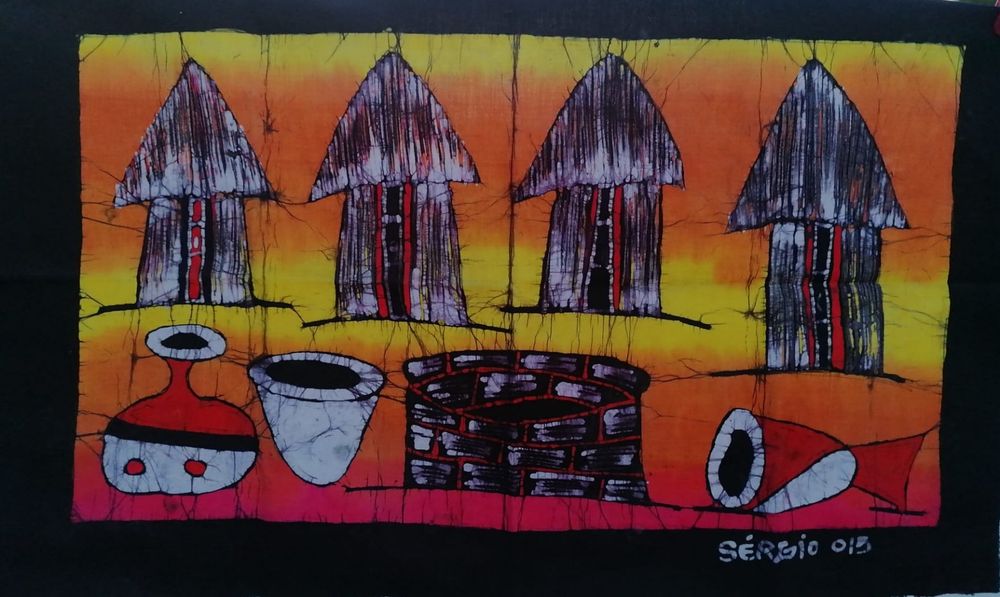 Painel moçambicano em tecido, original