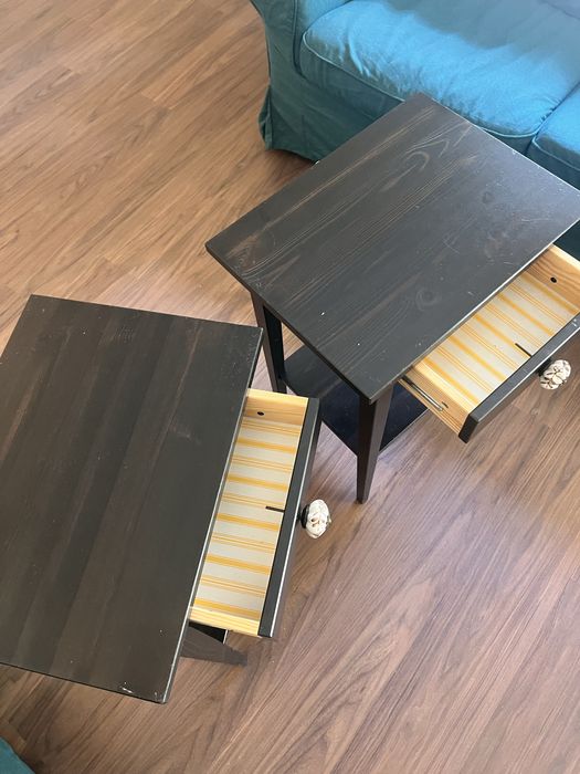 Mesa de cabaceira preta x2