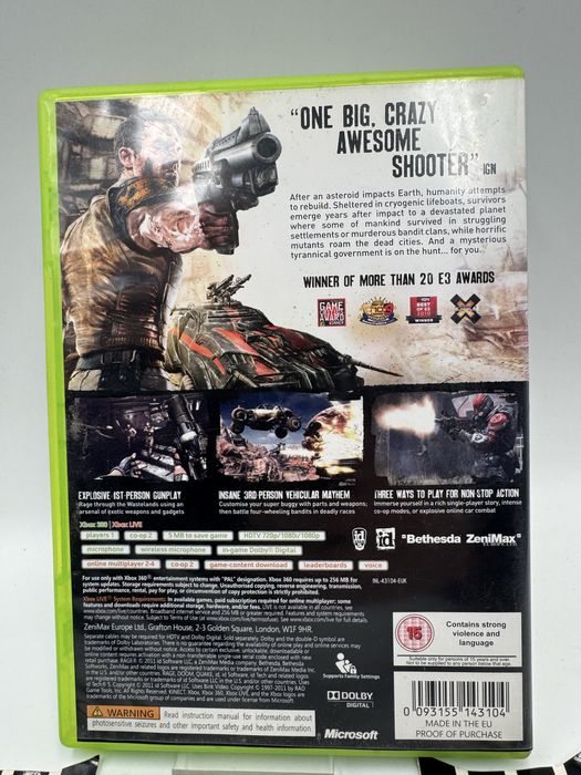 Rage Anarchy Edition Xbox 360 Gwarancja