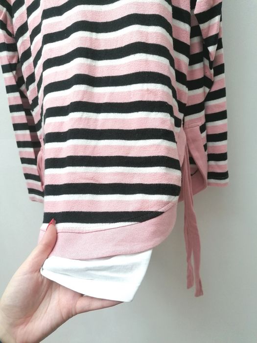 Camisola Comprida Rosa e às riscas