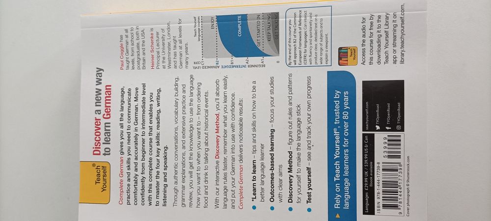 Complete German - Teach Yourself - Livro de Alemão NOVO