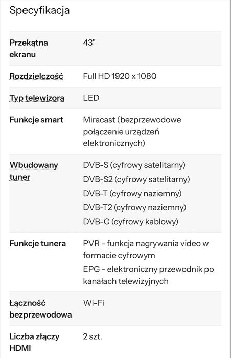 Telewizor Sony Bravia 43 cale  Model KDL-43WD755
