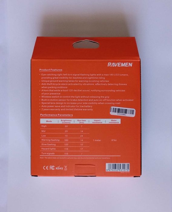 Ravemen NT 101 2200 mAh, dzwonek, kierunkowskazy
