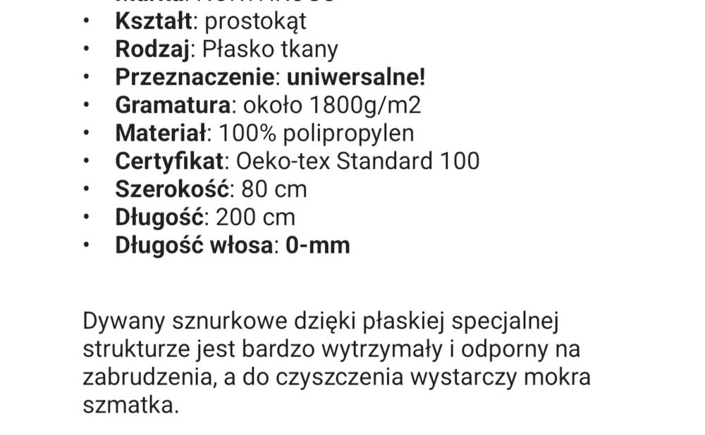 Dywan zewnętrzny polipropylen 80x200