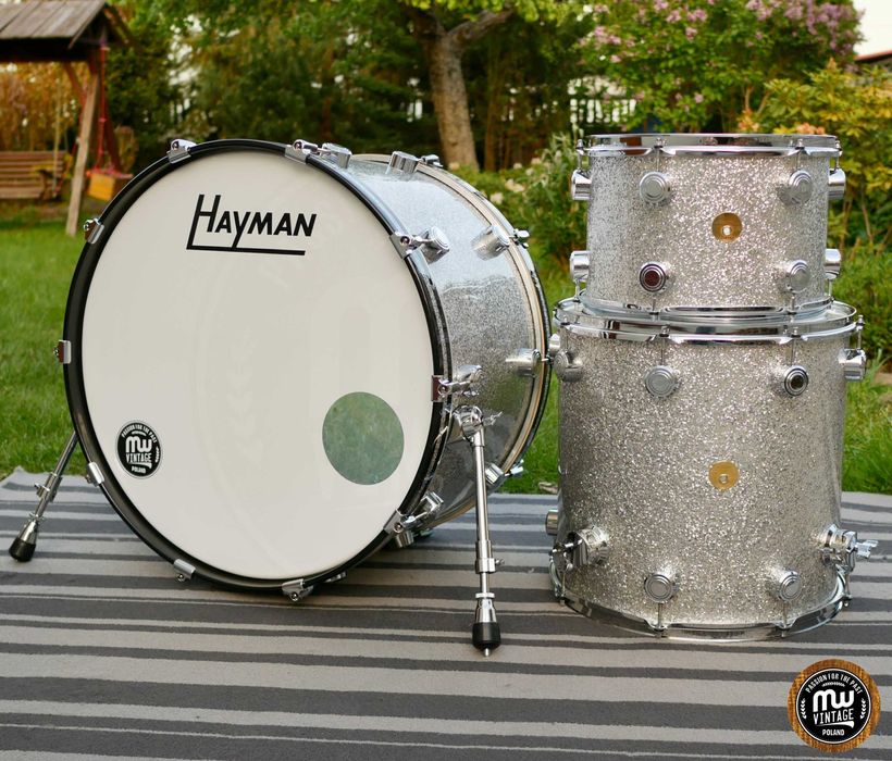 ‼️ Perkusja Hayman Vibrasonic 24", 13", 16" Silver Sparkle Vintage ‼️
