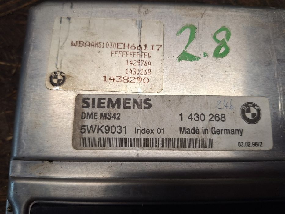 Sterownik silnika MS42 M52TU BMW e46 e39 328i 528i bez EWS SWAP do e36