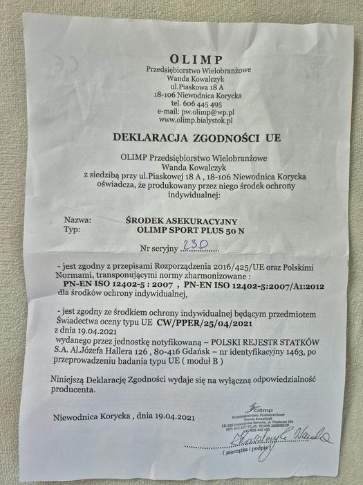 Kamizelka ratunkowa Aqua 100N dla dziecka roz. S