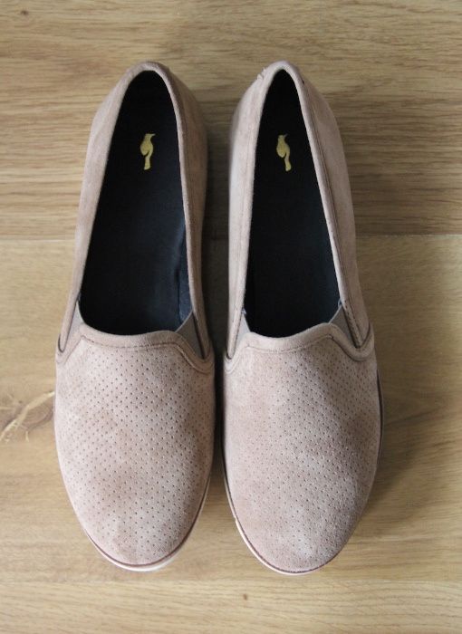 OCHNIK skórzane bydleca baleriny slip on 39 skora bezowe mokasyny