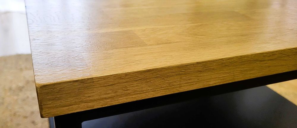 Stolik kawowy w stylu LOFT z blatem z litego drewna dębowego