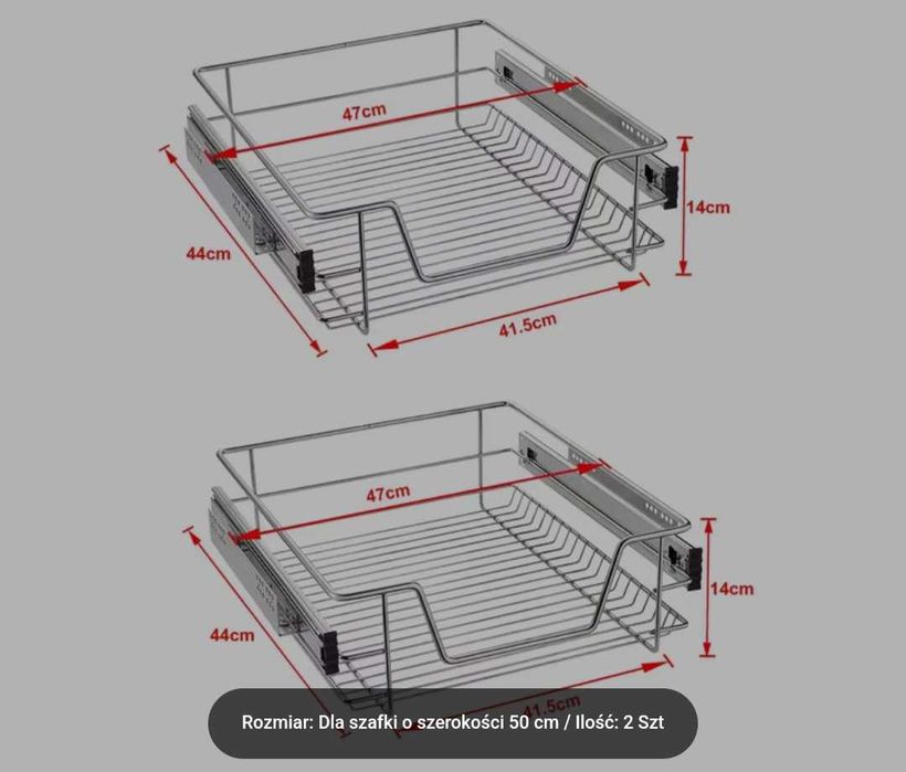 Cargo szuflada teleskopowa kosz do szafki kuchennej zestaw 2 sztuk