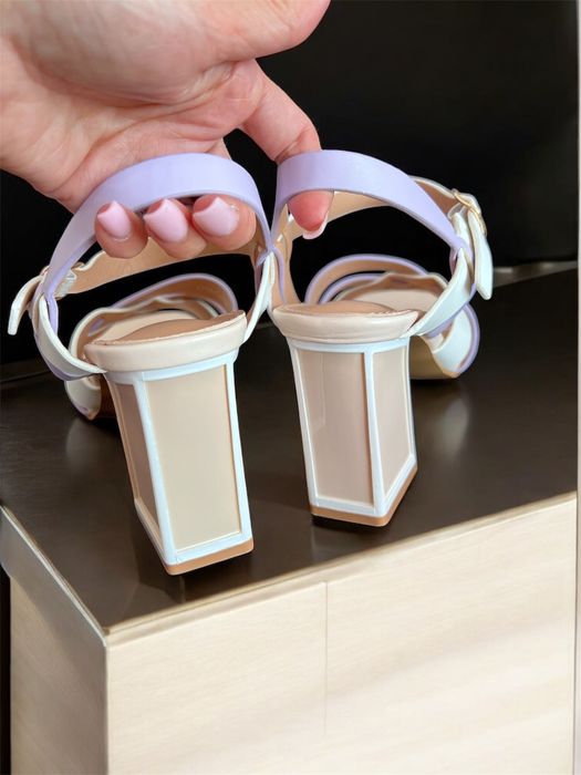 37 Sklep Nowe sandały damskie na słupku purple