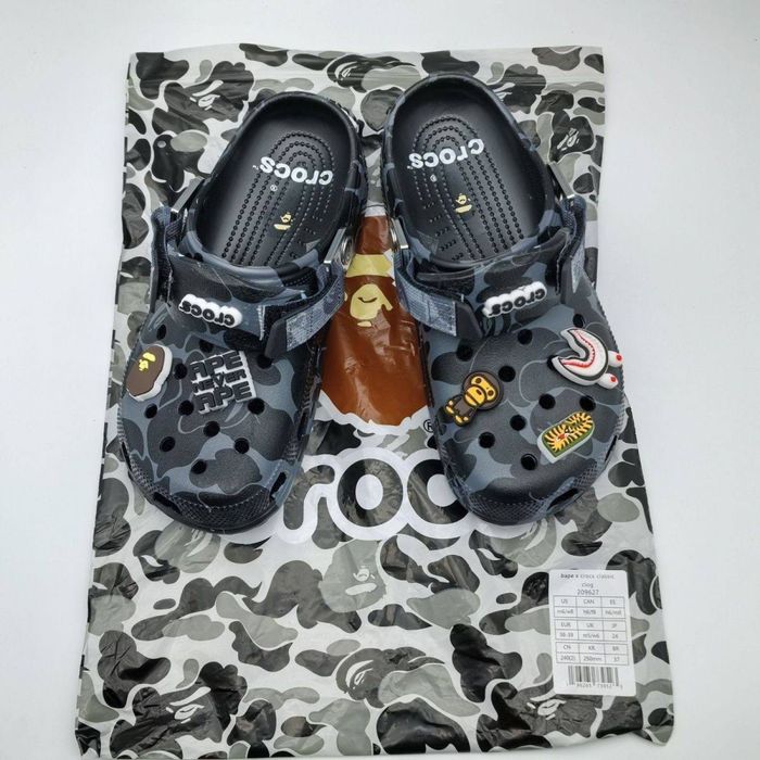 ‼️БЕЗ ПЕРЕДОПЛАТ‼️ Крокси Crocs x Bape /крокси/тапочки/шльопанці