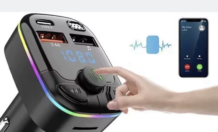 3 usb зарядний пристрій FM-передавач Bluetooth 5.0 в прикурюва
