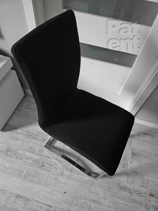 Czarne uniwersalne elastyczne pokrowce na krzesła 4 sztuki komplet