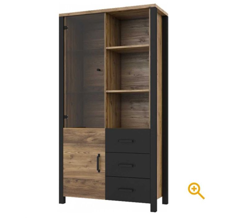 Witryna szklana, podwójna z szufladami Olin Helvetia