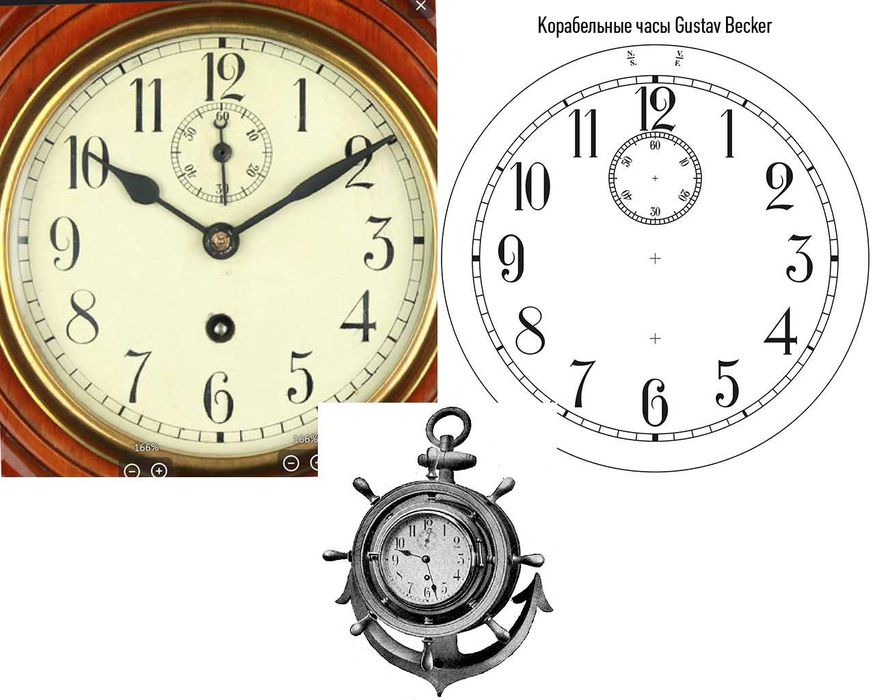 Циферблат старинных антикварных часов - 4