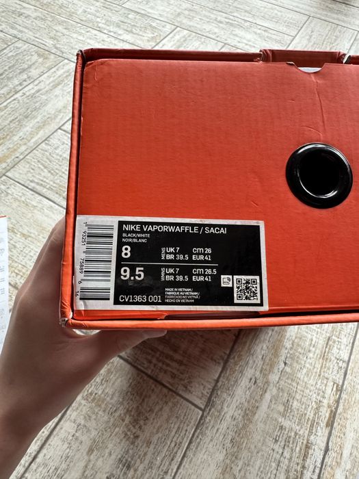 Кросівки Nike Sacai Vaporwaffle Black/White сакаи Оригинал