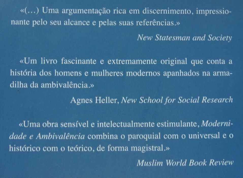 Modernidade e Ambivalência de Zygmunt Bauman