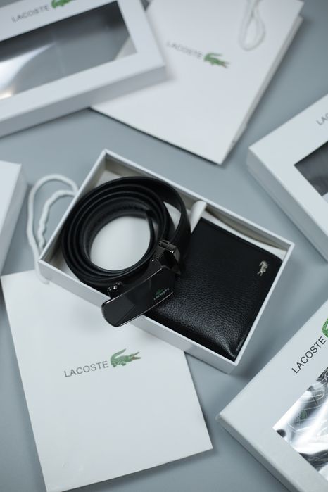 Ремінь + Гаманець Lacoste в комплекті!