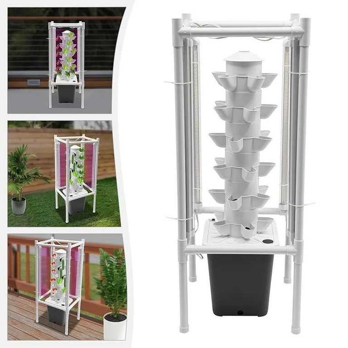 Комплект гідропонна система, аеропонна вежа, 30 лунок, 6 рівнів для в