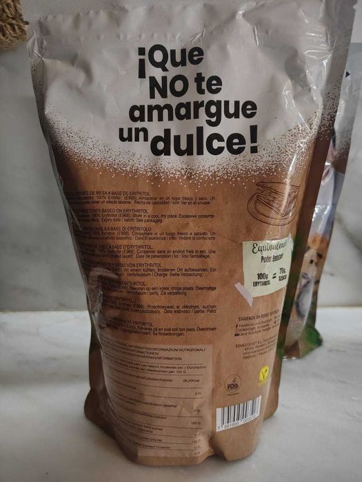 Eritritol adoçante 1 Kg cada (2 pacotes)