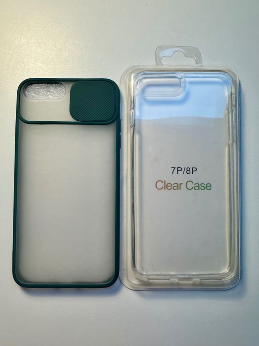 2 Nowe Etui, Case, Obudowa iPhone 7/8 Plus+, sylikonowe, klapka aparat