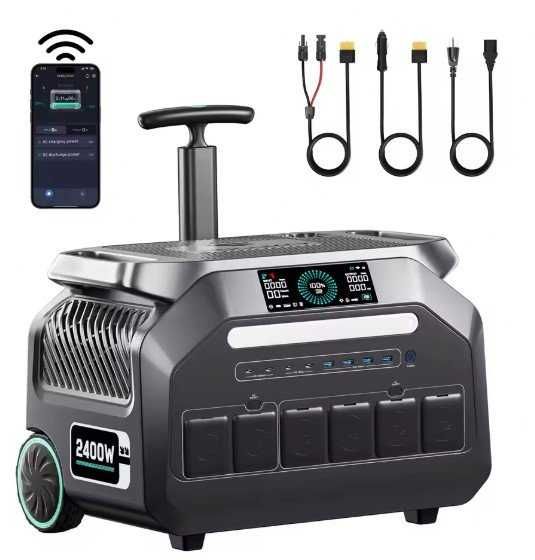 Estação Energia Solar IEETek 2400W/4800W MPPT 800W 2048Wh BT e WI-FI